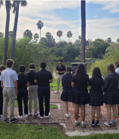St Joseph Academy Prays Beside Living Water